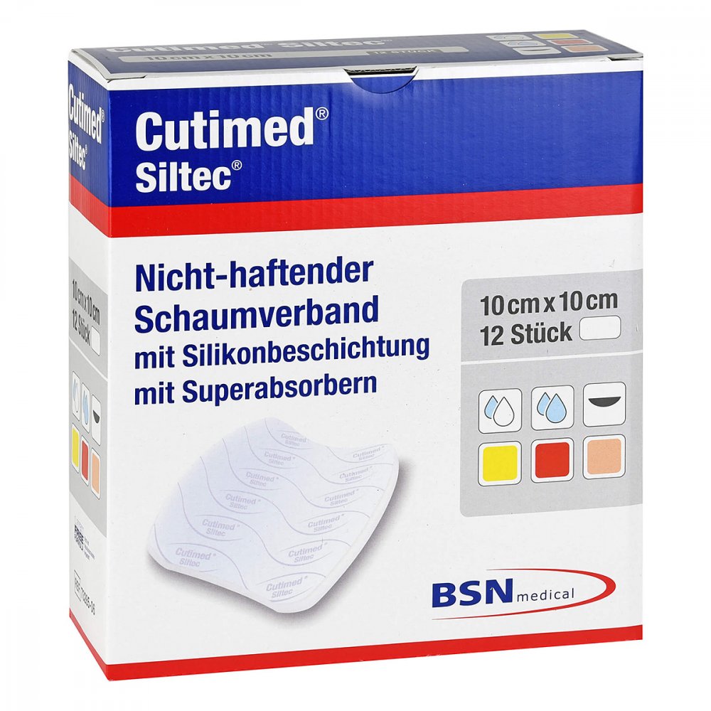 BSN medical GmbH Cutimed Siltec Schaumverb.10x10 cm sanft haftend 07337984