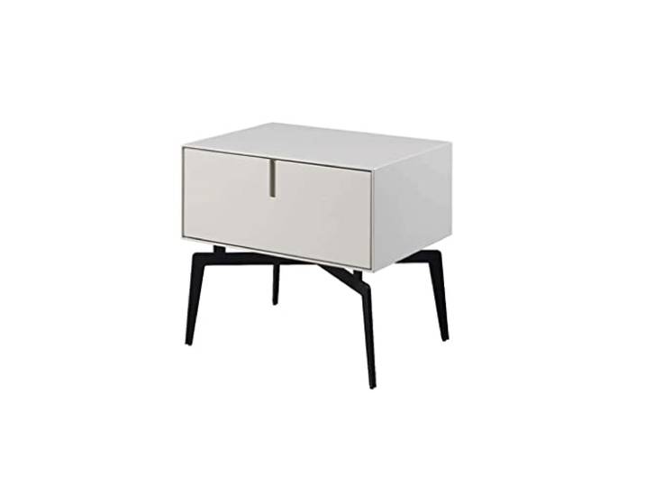 YCCHAH Bett mit Stauraum Zuhause Nachttisch Modern Minimalistische Lagerung Schließfach Schmiedeeisen Beistelltisch Wohnzimmer Schlafzimmer Desktop(White)