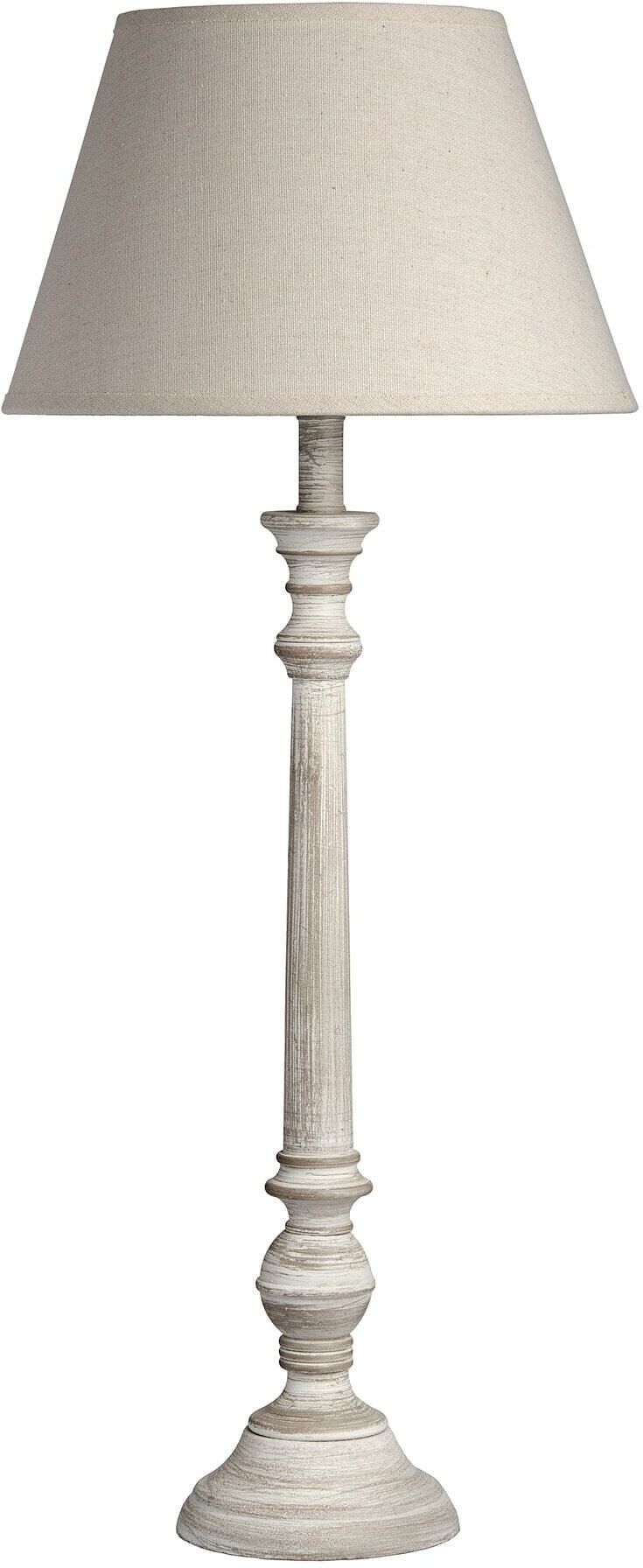 Chatsworth Tall Wooden Thin Table Lamp with Neutral Shade