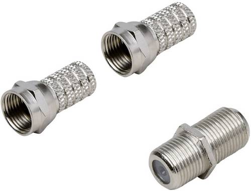 BKL Electronic 0403529 F-Verbinder-Set Anschlüsse: F-Stecker, F-Buchse, F-Buchse, F-Stecker Kabel-Durchmesser: 7mm 1 Set