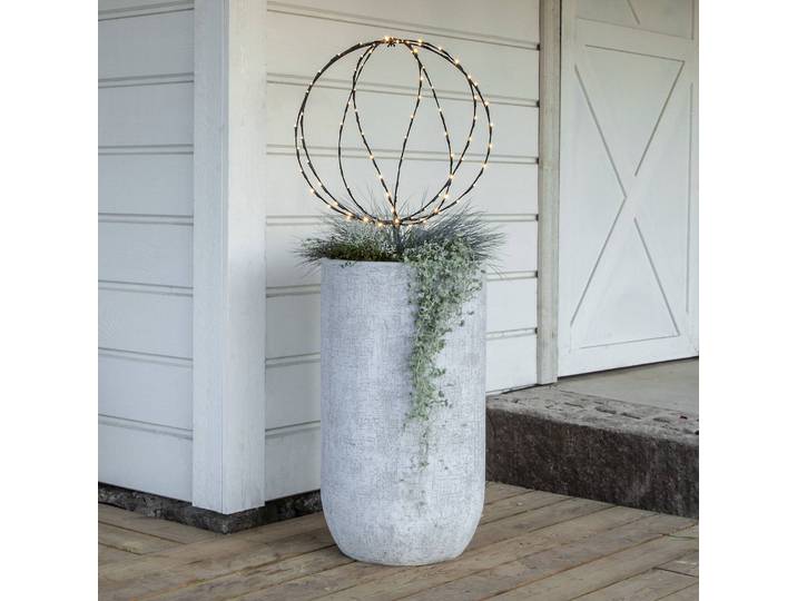 STAR TRADING LED-Erdspießleuchte Sphere, Ø 50 cm, schwarz Metall Batterie Sphere, schwarz, Metall, Modern
