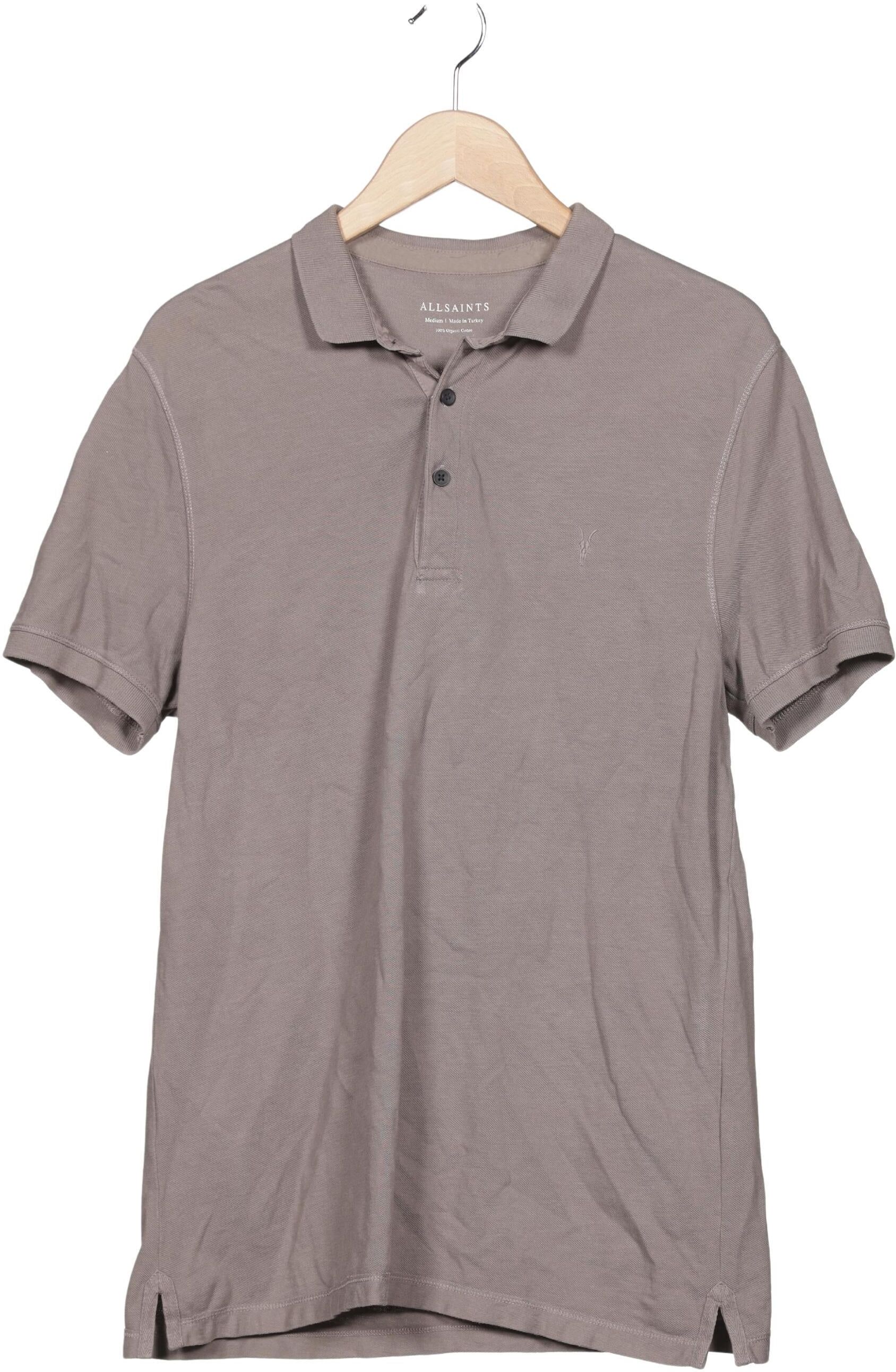 All Saints Herren Poloshirt, Grau, Gr. M, Baumwolle - Second Hand