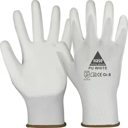 HASE 509520 9 - Sicherheitshandschuhe, PU White, Gr. 9