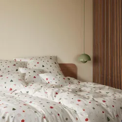 elegante Mako Satin Bettwäsche Christmas Traits weiss 155x200 cm + 80x80 cm - weiß