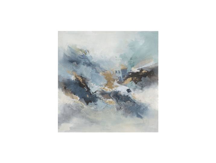 Handgemaltes, gerahmtes Bild „Light Blue Impression“ 80 x 80 cm Multicolor Crea Collection