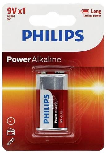 Philips Power 6LR61 9V Block-Batterie Alkali-Mangan 9V 1St.