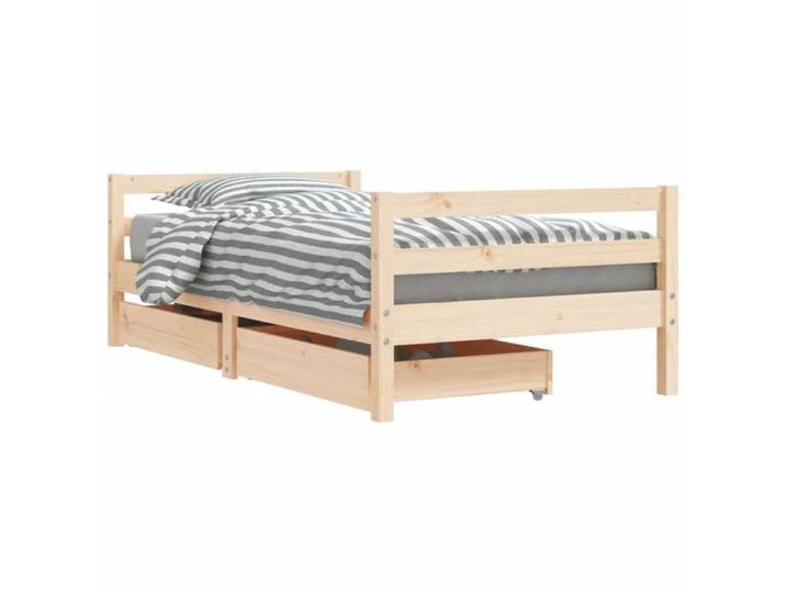 Cadre de lit élégant - Lit enfant - - 80 x 160 cm - avec rangement - pour chambre zae20z698