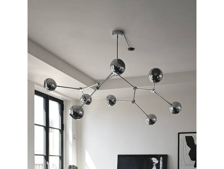 Drop Globe Kronleuchter Chrom 150 cm E14 - 101 Copenhagen - Wohnzimmer - Modern - Aluminium - Mehrflammig