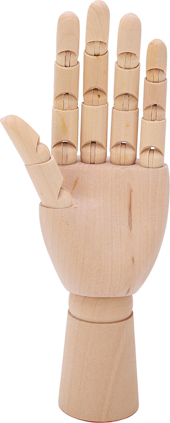 Houten mannequinhand met flexibele gewrichten en vingers voor tekenen, schetsen en decoratie