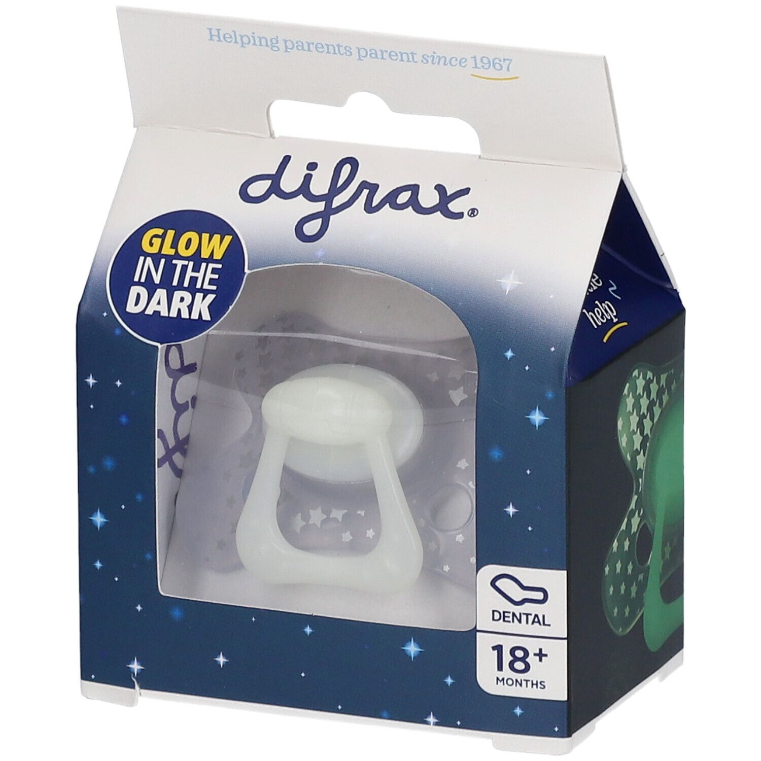 Difrax Fopspeen Dental Nacht +18m 1 St Schnuller