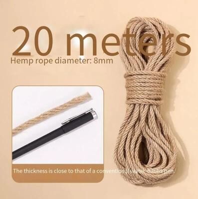 Uplift Picks Natural Sisal Rope For Cat Scratching Posts DIY Cat Tree Repair Rope 20 Meters (8mm)