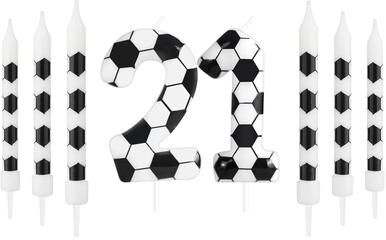 Inspired Living Soccer Birthday Candles Set 7 Pieces Football Cake Candles For Sports Theme Birthday Parties 21