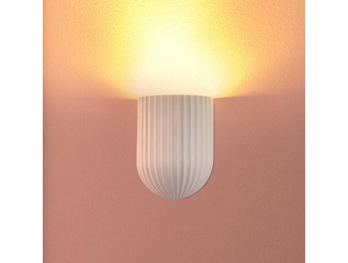 OSRAM Wandleuchte Decor Plaster Routes, dimmbar, weiß / opal, für Wohn- / Esszimmer, Gips / Ton