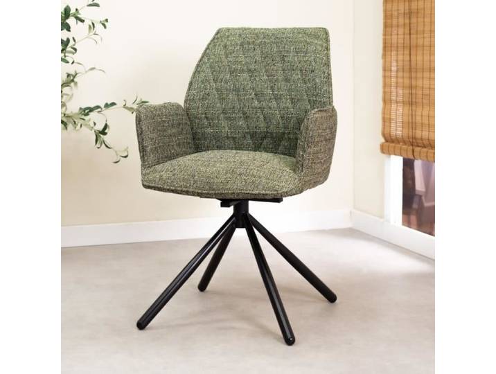 Chaise salle à manger industrielle - DIMEHOUSE - NOVAN - Vert - Confortable et élégante