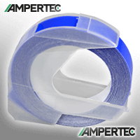 Ampertec Prägeband kompatibel zu Dymo S0898140 (520106) weiß auf blau 9mm x 3m