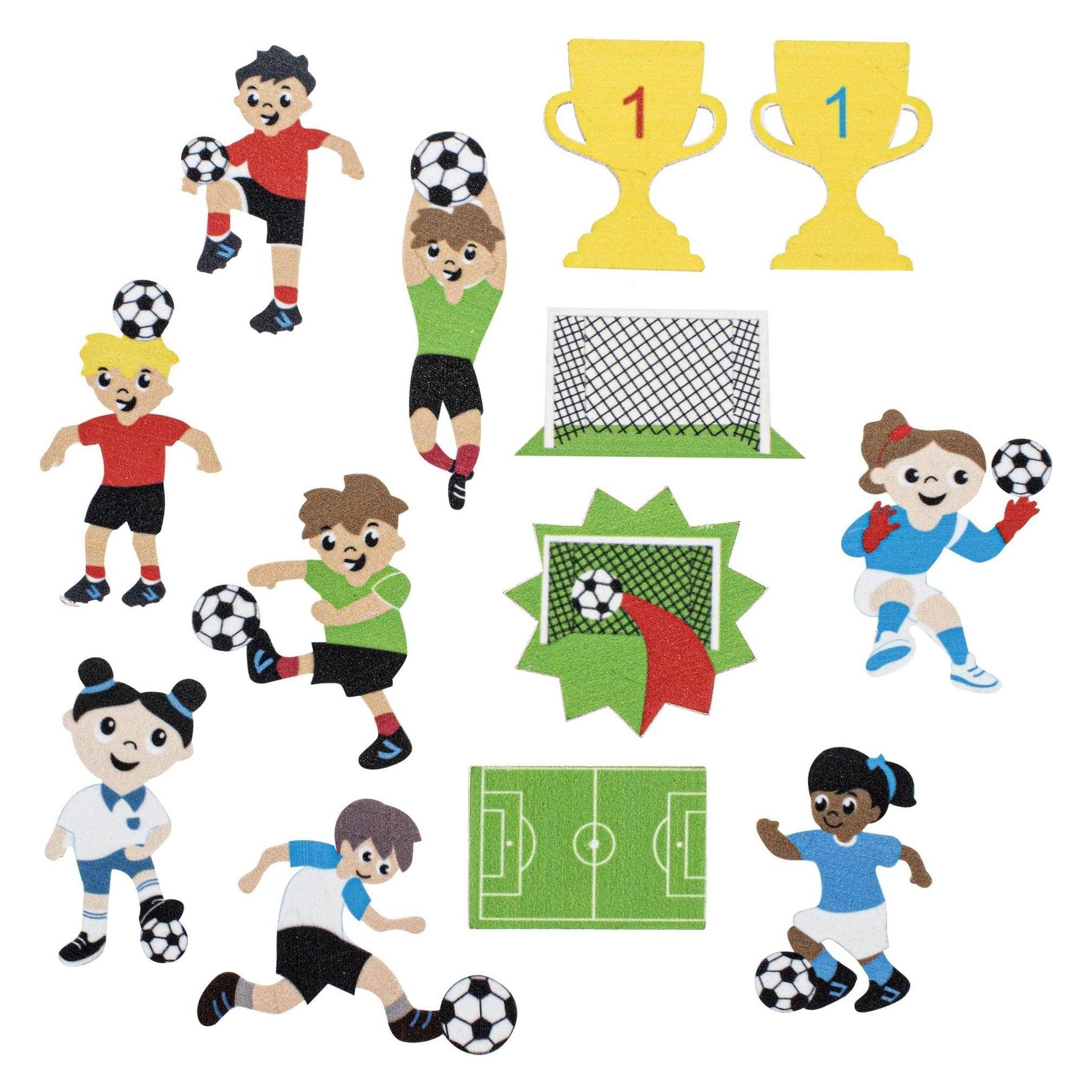 Glorex Moosgummi Sticker Fussball 29-teilig, selbstklebend (62247715)