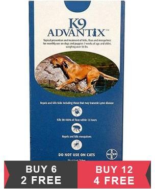 K9 Advantix Extra Large Dogs Over 55 Lbs (Blue) 4 Doses