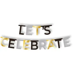 Papstar 12 Grußkette 1,85 m x 13,8 cm `Let's Celebrate`