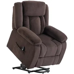 FERNSEHSESSEL-MIT-AUFSTEHHILFE Polyester Stahl Braun