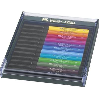 Faber-Castell Tuschestifte Pitt Artist Pens, 12er Set, Basis Farben