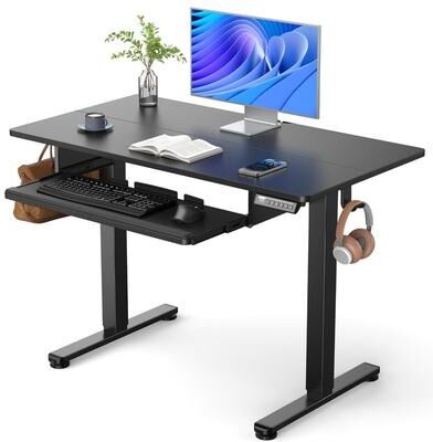 No Electric Standing Desk with Keyboard Tray