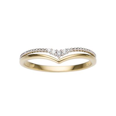 Diamantring FIRETTI "Schmuck Geschenk Gold 333 Damenring Goldring Diamant" Gr. 19, gold (gelbgoldfarben, weißgoldfarben), Fingerringe, Damen, 19, P2 = erkennbare Einschlüsse, Diamanten Gelbgold 333 Weißgold 333, 3,5mm, Diamanten, Gelbgold 333,...