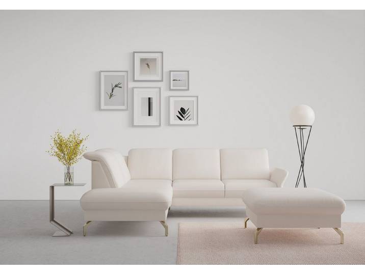 sit&more Ecksofa Fashion L-Form, wahlweise mit Kopfteilverstellung, Vorziehsitz, motorisch, Nickelfüße