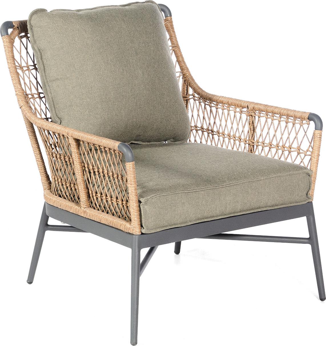 Sonnenpartner Retro Loungesessel Gartensessel Alu mit PE-Bespannung natural honey