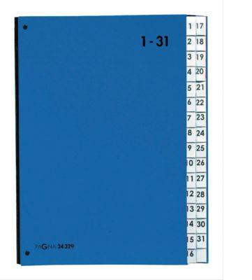 PAGNA Pultordner Color 1 - 31, auch für Überformate, numerisch, Polypropylen, blau