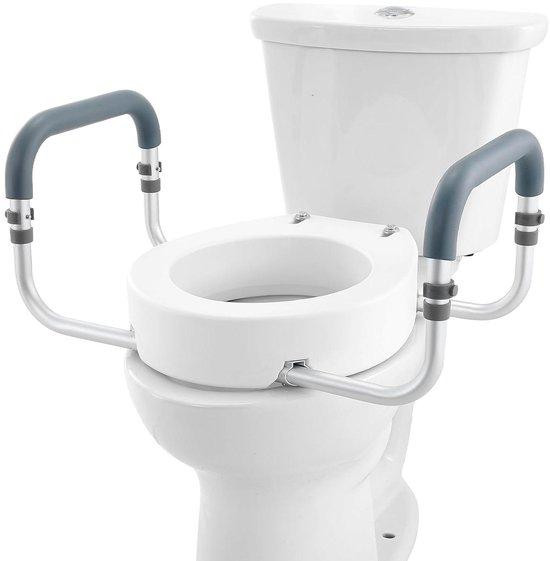 VEVOR Verhoogde toiletbril met armleuningen - Wit