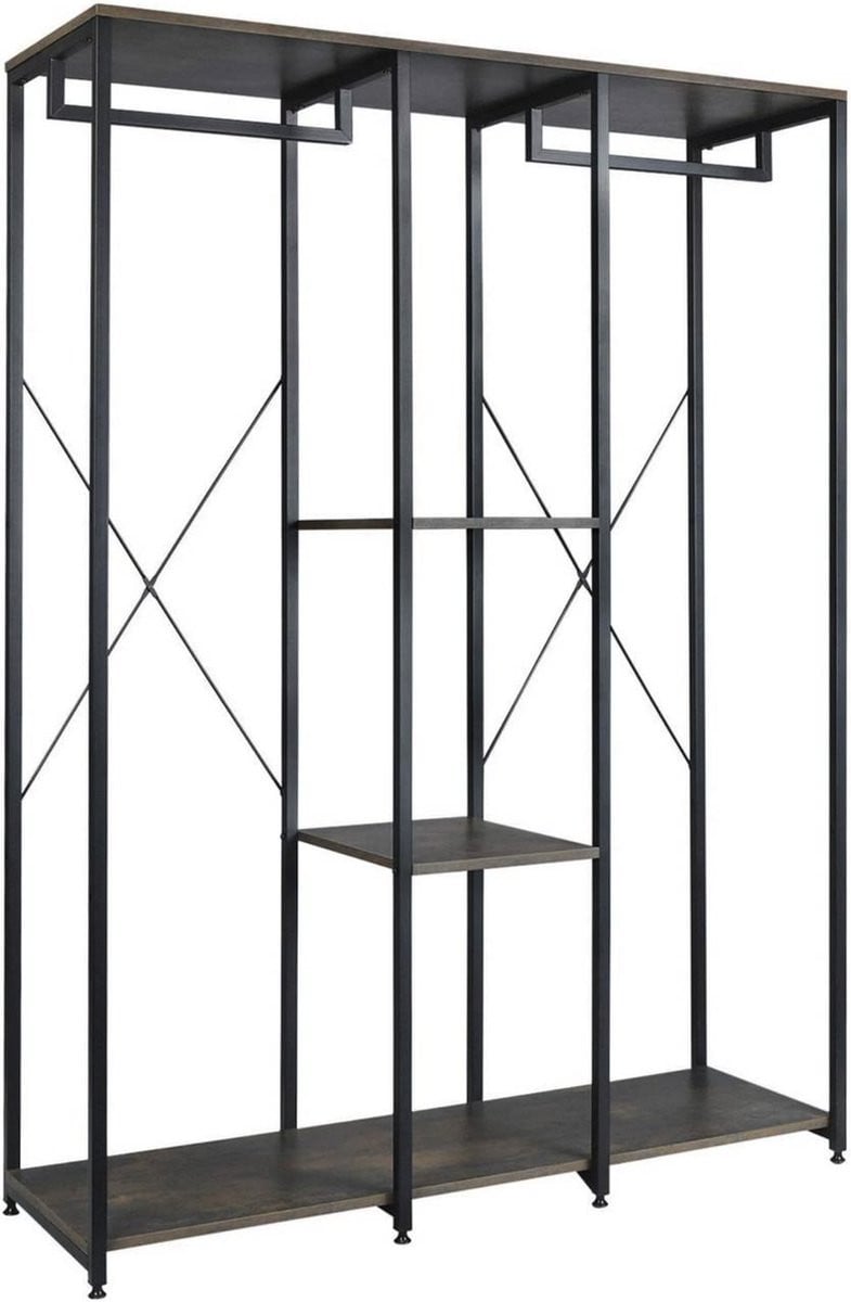 Happyment Luxe Kledingkast met opbergruimte en kledingrek - Wit