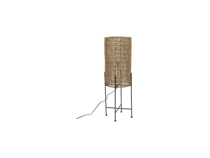 Lampadaire en jute marron, E27, droit, élancé, léger - Dutchbone,