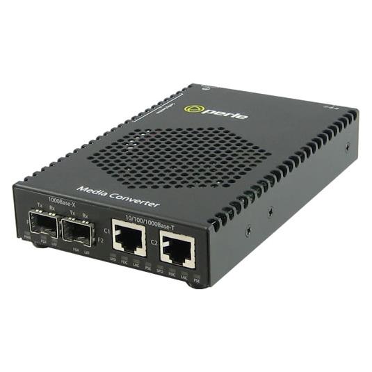 Perle Medien/Rate Konverter PoE Dual 10/100/1000 RJ45/Slot leer POE 15,4W (05082012)