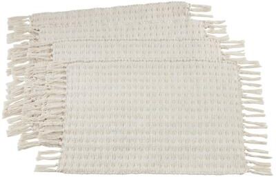 Saro Lifestyle Cotton Placemats With Dashed Woven Design (Set of 4)