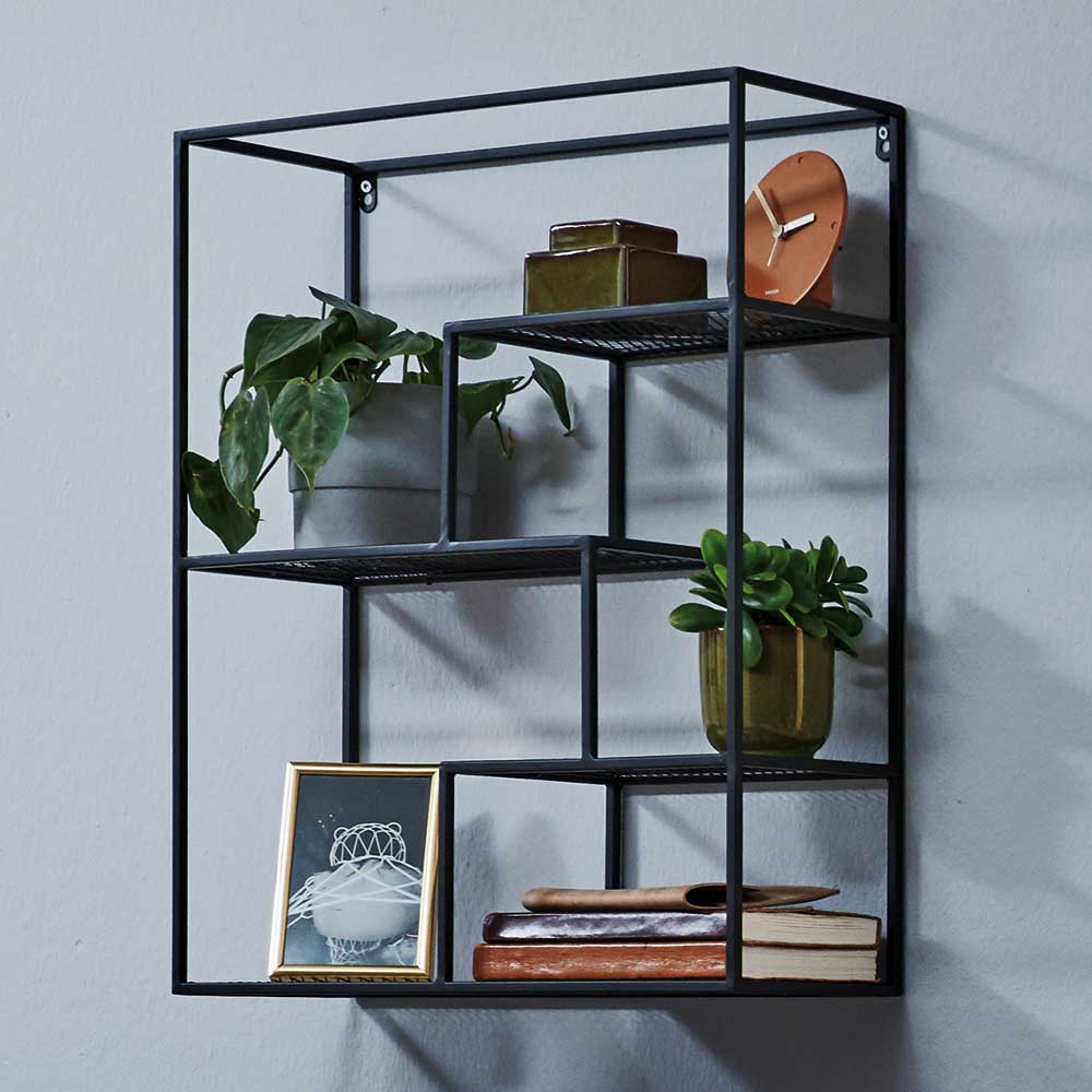 Pharao24.de Metall Wand Regal in modernem Design 4 Ablagen