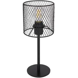 Schreib Nacht Tisch Lampe Geflecht Lampe Wohn Schlaf Zimmer Lese Leuchte schwarz Globo 15395T1