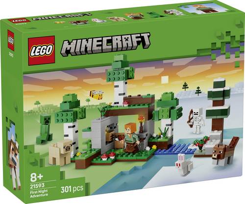 21593 LEGO MINECRAFT Erstes Abenteuer in der Nacht Minecraft-Set mit Alex, einem Skelett und einem Creeper