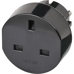 TRA GB SK - Reiseadapter Euro Steckdose und England Stecker schwarz