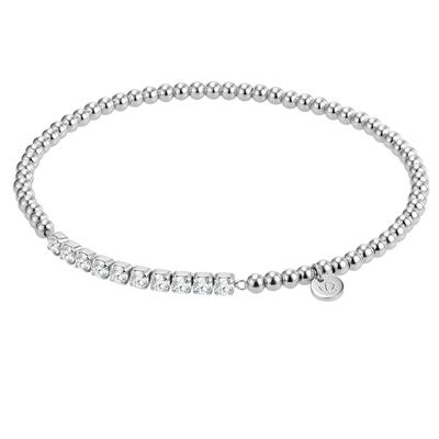 Armband GLANZSTÜCKE MÜNCHEN "GSM910", silber (silber, weiß), Armbänder, Damen, Silber 925 (Sterlingsilber), Armband, aus Sterling Silber