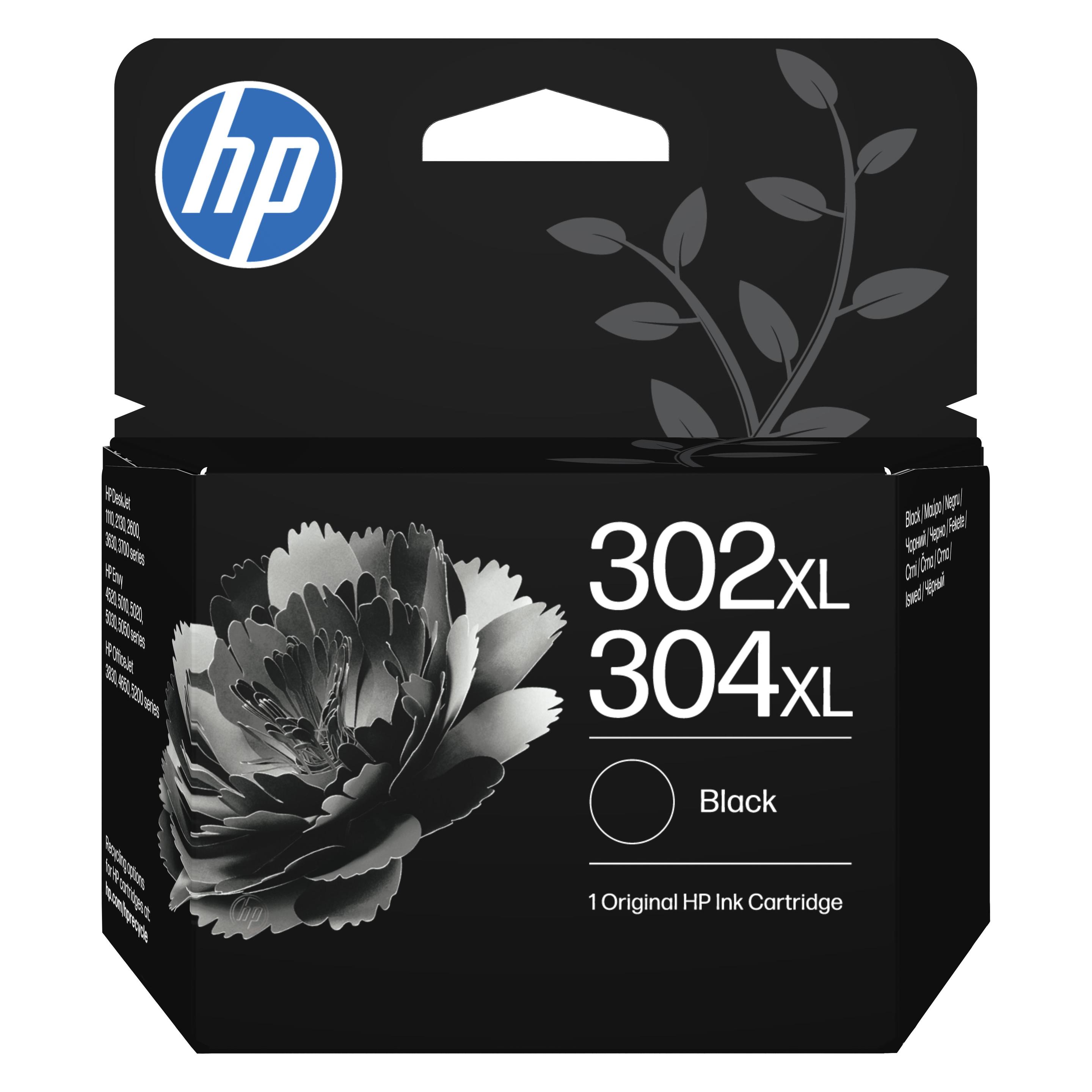 HP Hewlett-Packard 302XL/304XL Black Original Ink Crtg, 302XL/304XL (BK) (B7RT9AE#30A)