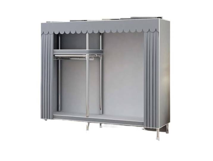 Einfacher Kleiderschrank mit Stahlrahmen, einfache Montage(Color-02-L135)