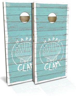Skip's Garage Happy As A Clam Outdoor Cornhole Board Set