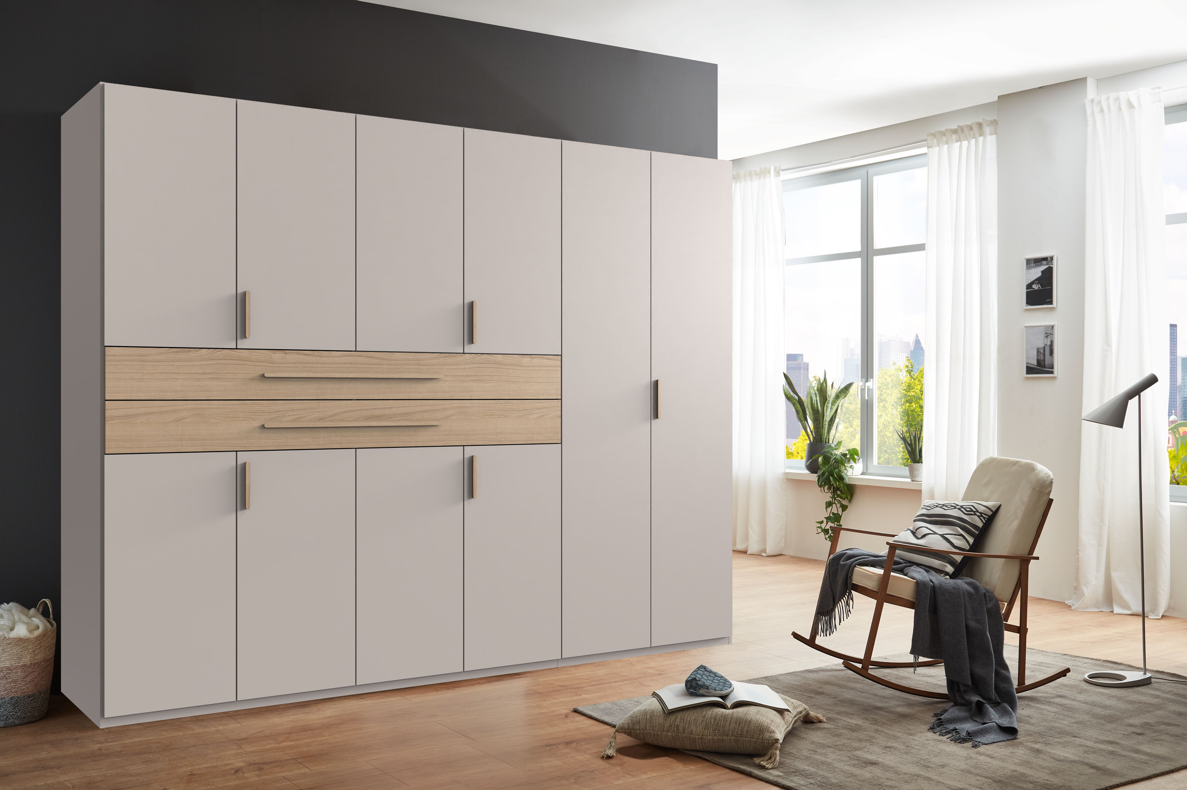 Wimex "Digit Kleiderschrank wahlweise mit oder ohne Spiegel" Schlafzimmer Schrank Bestseller im modernem Design, erhältlich in den Breiten 225cm oder 270cm (mit 8 oder 10 Türen)