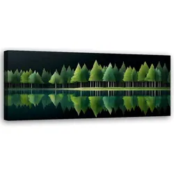 WANDBILD grüne waldsee natur
