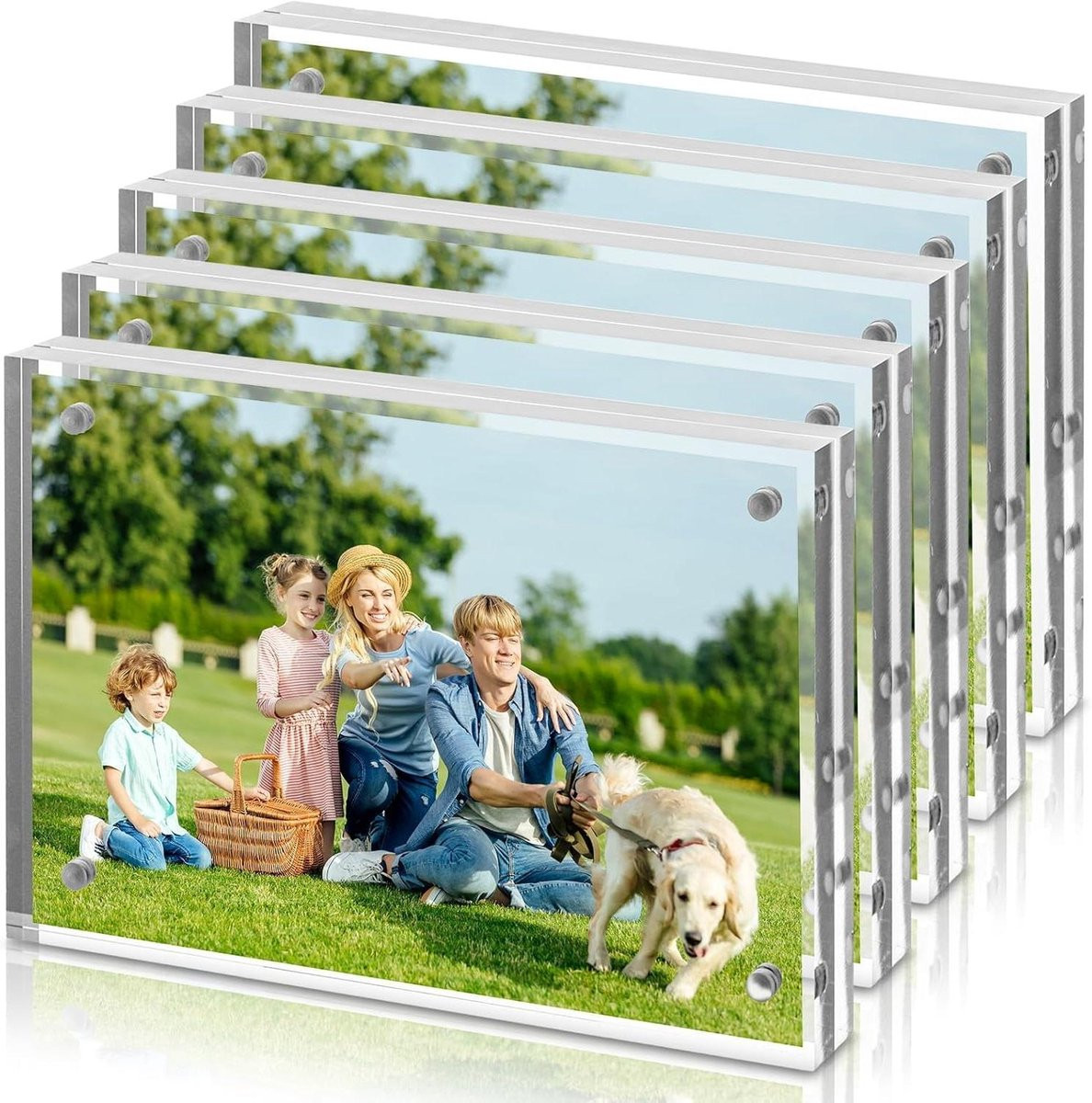 Transparante acryl fotolijstjes met magnetische sluiting, 9x13 cm