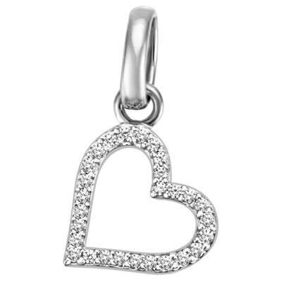Kettenanhänger FIRETTI "Schmuck Geschenk Silber 925 Halsschmuck Anhänger Herz "LIEBE", silber (silberfarben, kristallweiß, kristallweiß), Schmuckanhänger, Damen, Silber 925 (Sterlingsilber), 0,8 g, Kettenanhänger, mit Zirkonia (synth.)