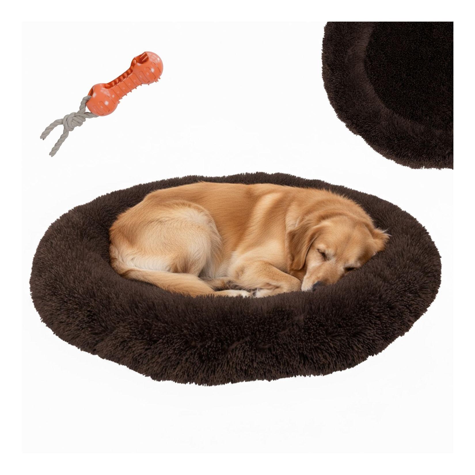 BENNO® Hundebett BALU Donut 70x70x16 cm, waschbar, rutschfest, Polyester, Polypropylen-Füllung, inkl. Kauknochen