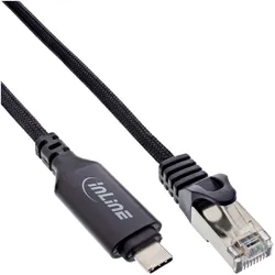 InLine USB 3.2 Netzwerkadapter Kabel (USB 3.2, USB-C), Netzwerk Adapter, Schwarz