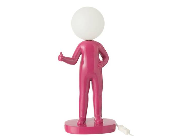 Lampe de table en résine fuchsia 19.5x14x44.5 cm