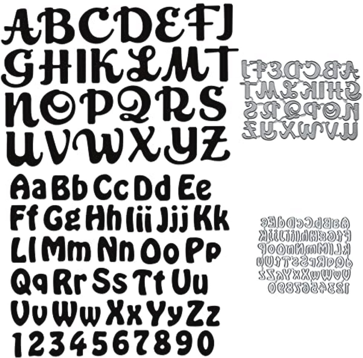 Alfabet en Cijfers Snijmatrijs Set - 78 Letters en 10 Cijfers voor Kaarten en Scraps